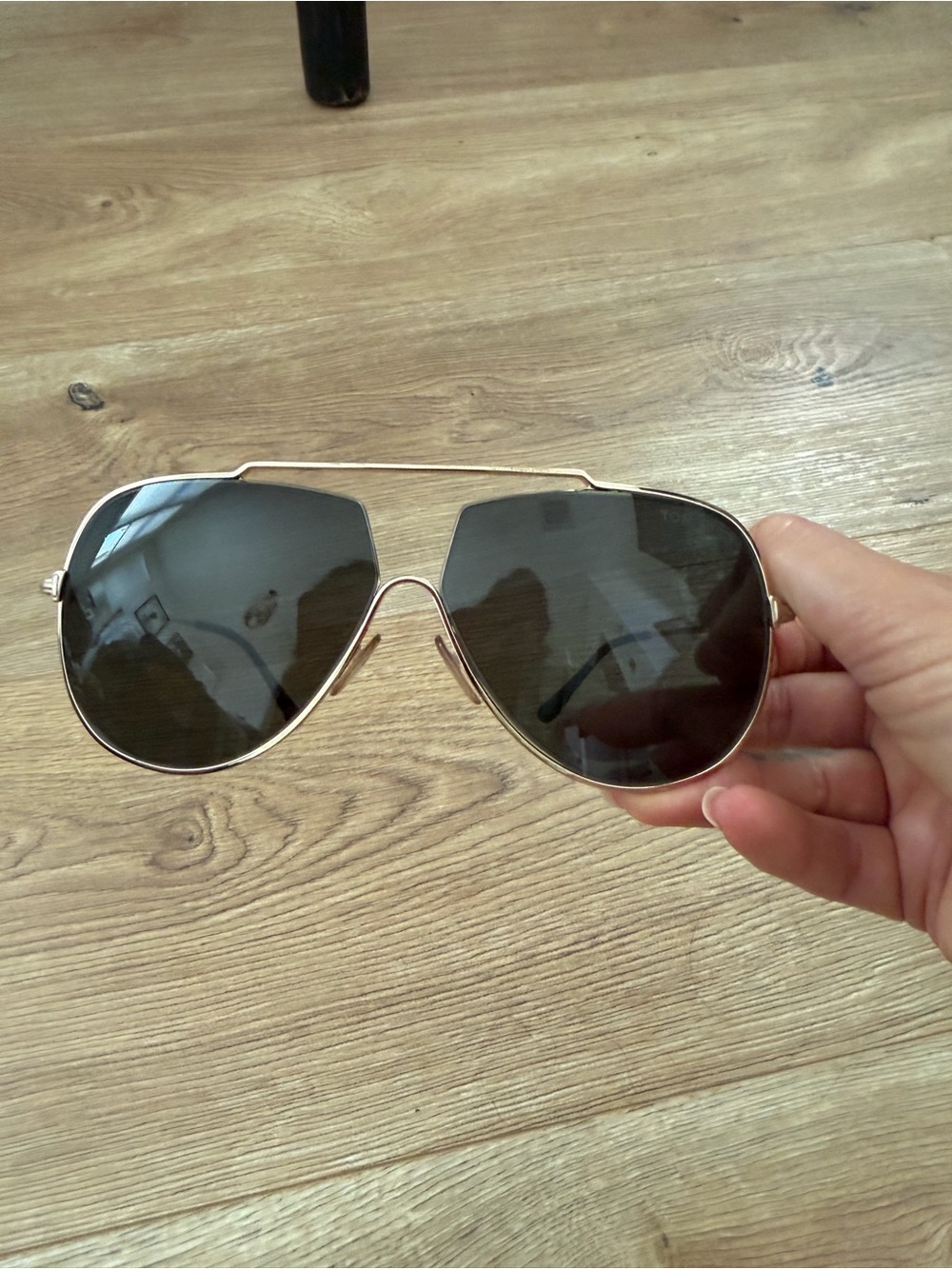 Tom Ford Chase Pilot Gold Frame Sunglasses TF586